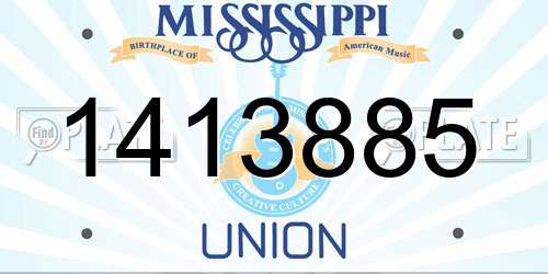 1413885 Mississippi License Plate