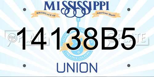 14138B5 Mississippi License Plate