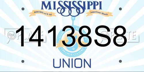 14138S8 Mississippi License Plate