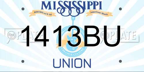 1413BU Mississippi License Plate
