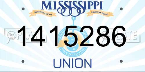 1415286 Mississippi License Plate