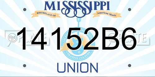 14152B6 Mississippi License Plate