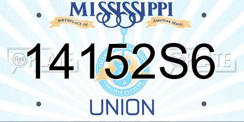 14152S6 Mississippi License Plate