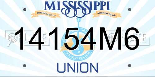 14154M6 Mississippi License Plate