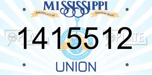 1415512 Mississippi License Plate