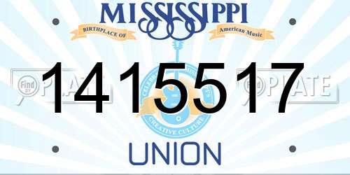 1415517 Mississippi License Plate