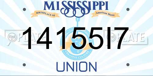 14155I7 Mississippi License Plate