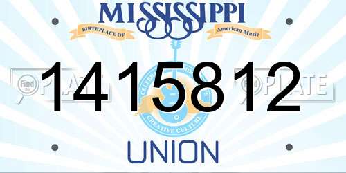 1415812 Mississippi License Plate