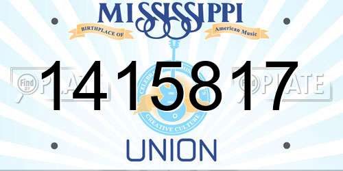 1415817 Mississippi License Plate