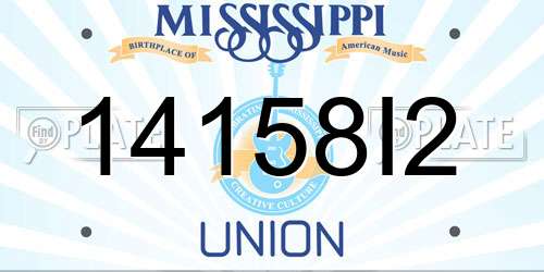 14158I2 Mississippi License Plate