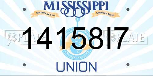 14158I7 Mississippi License Plate