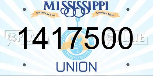 1417500 Mississippi License Plate