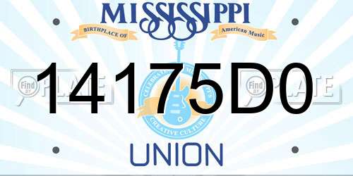 14175D0 Mississippi License Plate