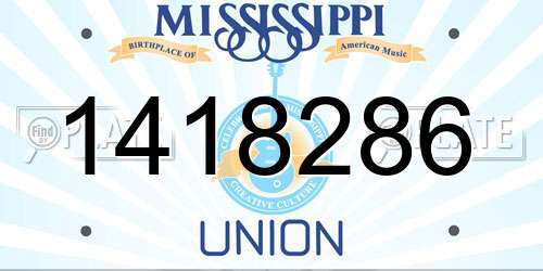 1418286 Mississippi License Plate