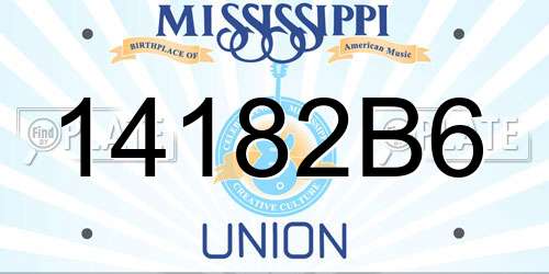 14182B6 Mississippi License Plate