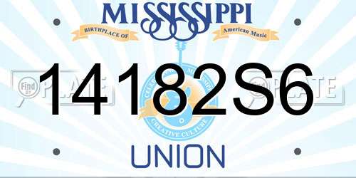 14182S6 Mississippi License Plate