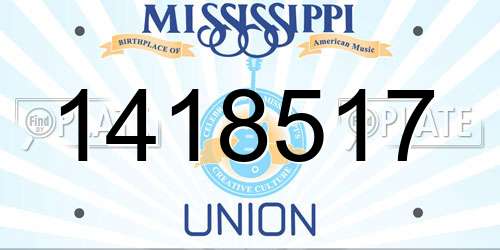 1418517 Mississippi License Plate