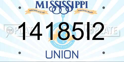 14185I2 Mississippi License Plate