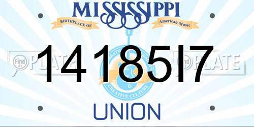 14185I7 Mississippi License Plate