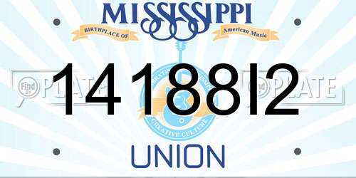 14188I2 Mississippi License Plate
