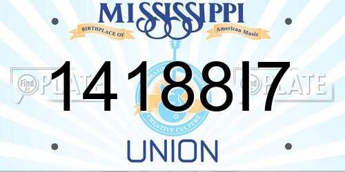 14188I7 Mississippi License Plate