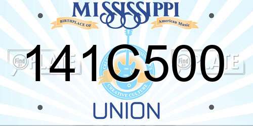 141C500 Mississippi License Plate