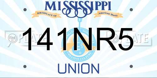 141NR5 Mississippi License Plate