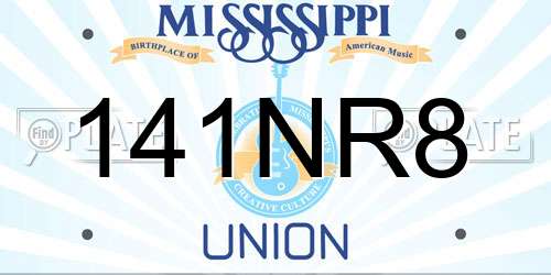 141NR8 Mississippi License Plate