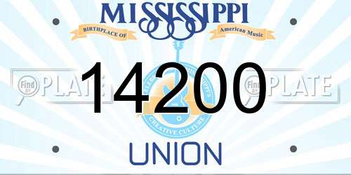 14200 Mississippi License Plate