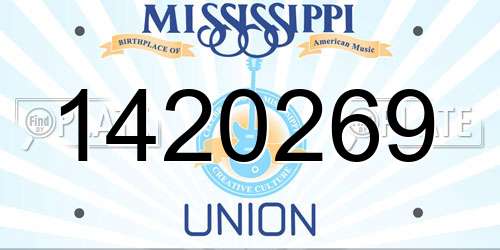 1420269 Mississippi License Plate