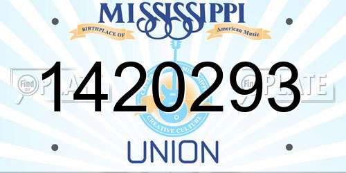 1420293 Mississippi License Plate