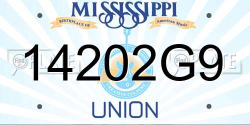14202G9 Mississippi License Plate
