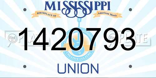 1420793 Mississippi License Plate