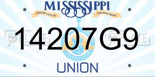 14207G9 Mississippi License Plate