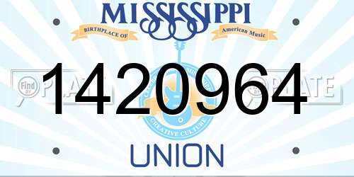 1420964 Mississippi License Plate