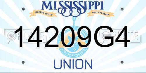 14209G4 Mississippi License Plate