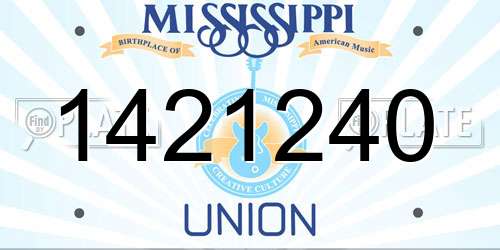 1421240 Mississippi License Plate