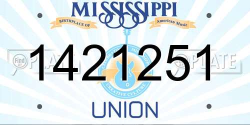 1421251 Mississippi License Plate
