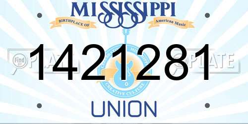 1421281 Mississippi License Plate