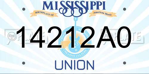 14212A0 Mississippi License Plate