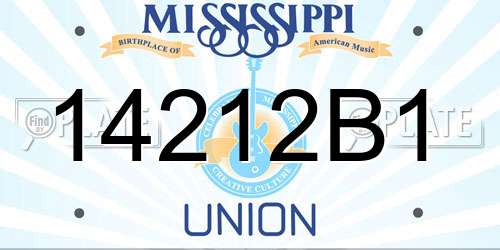14212B1 Mississippi License Plate