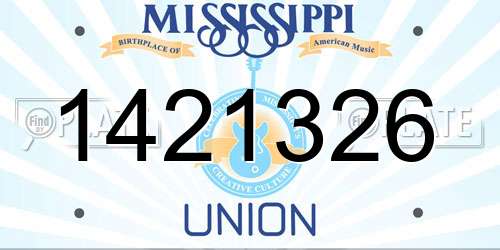 1421326 Mississippi License Plate