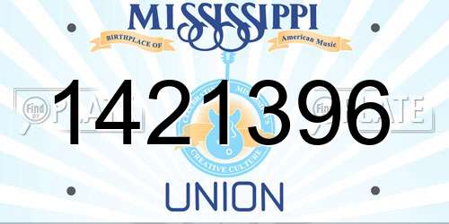1421396 Mississippi License Plate