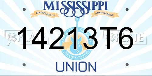 14213T6 Mississippi License Plate