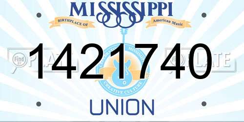 1421740 Mississippi License Plate