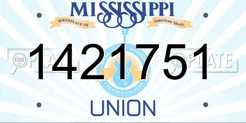 1421751 Mississippi License Plate