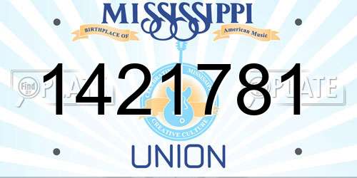1421781 Mississippi License Plate