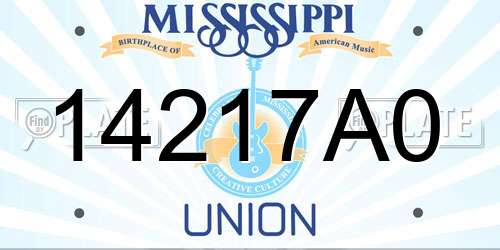 14217A0 Mississippi License Plate
