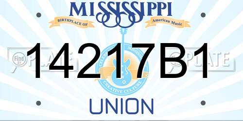 14217B1 Mississippi License Plate