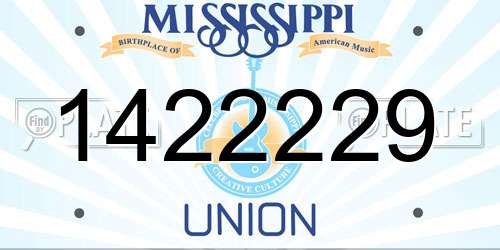 1422229 Mississippi License Plate
